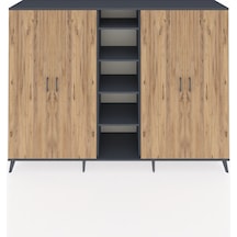 Hyperion Dolap 12 Raflı 4 Kapaklı 220x44x163 Antrasit-çam/antrasi Antrasit-çam/antrasit