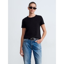 Dilvin 32779 Bisiklet Yaka T-shirt-siyah