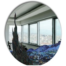 Postifull Yuvarlak Ayna - Pinterest Oda Dekoru - Estetik ve Dekoratif Duvar Dekoru - Doğa Dostu Baskı - 30cm ab000 Renkli-87