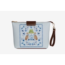 Chiara Alessi Açık Mavi Suni Deri Clutch&portföy Çanta 30x21 Cm