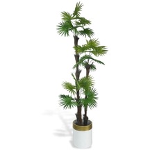 Yapay Ağaç Palmiye Fanpalm 3katlı 24yaprak Gold Kemerli Beyaz Saksıda 165 65cm