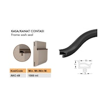 Ahşap Kapı Fitili Ahşap Amerikan Kapı Fitili - Contası Akc-49-Beyaz-25 Metre