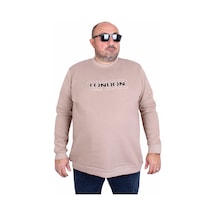 Moc Grande Mocgrande Erkek Büyük Beden Sıfır Yaka 3ip Sweat London 24208 Camel