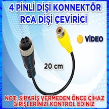 4 Pinli Dişi Konnektör Tekli Rca Dişi Soket Dönüştürücü 20 Cm.