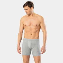 Cacharel Erkek Likralı Uzun Boxer Bel Bantlı 1336/gri Gri
