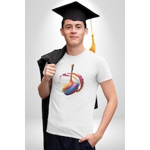 Resim Fırcası Unisex Unisex Beyaz Organik Baskılı T-shirt Penye Yüksek Kalite Beyaz
