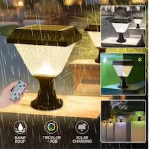Güneş Enerjili, Kumandalı, Rgb, Gün Işığı, Mavi, Kırmızı Işıklı Radar Sensörlü Bahçe Duvar Aplik Çok Renkli