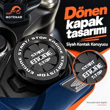 Motenar Siyah Motosiklet Kontak Koruyucu Dönen Kapak