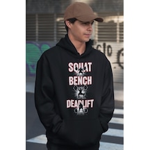 Sevbano Squat Bench Deadlift Tasarım Baskılı Unisex Oversize Bodybuilding Siyah