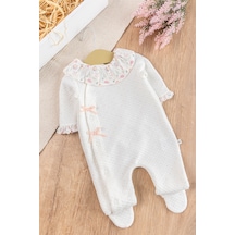 Babymod Fırfır Yakalı Çiçekli Patikli Kız Bebek Tulum 001