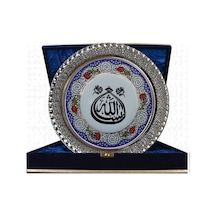 Armada Çini Prt 20 25 Cm Mavi Altın Yaldızlı Masallah Yazılı Çini