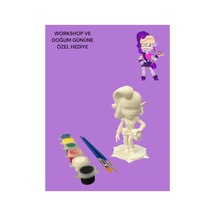 3d Brawl Stars Emz Figür Boyama Seti - Kendin Boya Hobi Ve Etkinlik Seti - Akrilik Boya + 2 Fırça