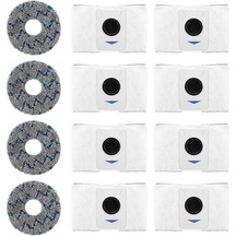 Unimarket Ecovacs Deebot T20 Omni/x1 Omni 12'li Yedek Süpürge Torbası Ve Temizleme Bezi Seti Süpürge Yedek Parçaları 12 Adet