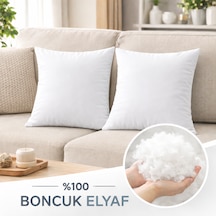 2'li Ultra Dolgun Elyaf Kırlent İçi Yastık , Yıkanabilir 50x50