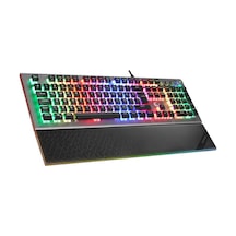 Rampage Kb-r101 Impressıve Gri-siyah Usb Rgb Aydınlatmalı İnce Tasarım Red Switch Oyuncu Klavyesi