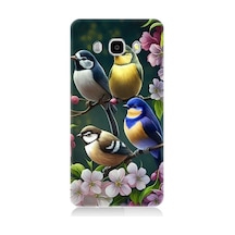 Samsung Galaxy J7 2016 Uyumlu Mavi Sarı Ve Siyah Başlı Kuşlar Desenli Silikon Kılıf
