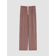 Lcw Dream Kahverengi Beli Lastikli Ekose Kadın Pijama Alt