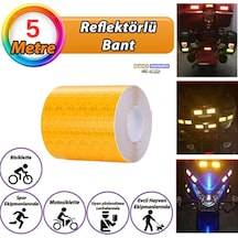 Reflektörlü Reflektif Fosforlu Şerit Bant Petekli Reflekte I Kaz Bandı 5 Cm X 5 Metre Sarı