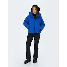 Koton Kapüşonlu Fermuarlı Su Geçirmez Kayak Montu Saks Mavisi 5wak00210ew Saks Mavi