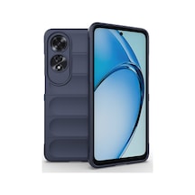 Noktaks - Oppo Uyumlu Oppo A60 - Kılıf Esnek Tpu Oyuklu Arka Yüzey Tasarımlı Koruyucu Etnik Silikon Kapak - Lacivert T36350 Lacivert