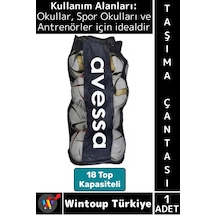 Çanta Premium Dayanıklı Okul Spor Okulu Antrenör Futbol Antrenman 18 Top Kapasiteli Taşıma Çantası Çok Renkli