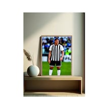 Poster Siyah Beyaz Dusan Vlahovic Ahşap Çerçeveli Tek Parça Futbol Tablo Çok Renkli - 911978658 Çok Renkli