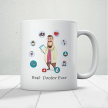 14 Mart Tıp Bayramı Best Doctor Ever Baskılı Kupa Bardak Beyaz