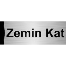 Zemin Kat 7x20cm Gümüş Renk Metal Yönlendirme Levhası
