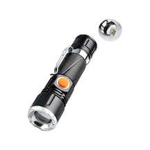Watton Led Mıknatıslı Usb Şarjlı El Feneri Wt-622-46710 Siyah
