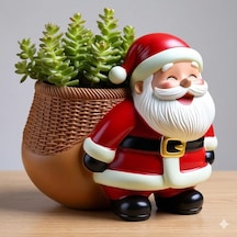 Sepetli Noel Baba Silikon Kalıp 8 9 8 Cm