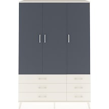Hyperion Dolap 5 Raflı 6 Çekmeceli Tek Askılı 132x44x195 Aytaşı-antrasit/aytaşı Antrasıt/aytası