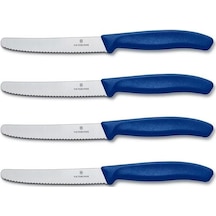 6.7832 Swissclassic 11cm Domates & Sosis Bıçağı Mavi 4lü Set Mavi