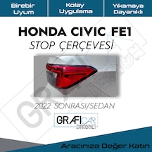 Honda Civic Fe1 Stop Çerçeve Sticker-Kolay Uygulama-Uzun Ömürlü