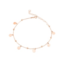 Brezza Lusso Jewelry Pullu Sallantılı Gümüş Kadın Ayak Halhal Rose