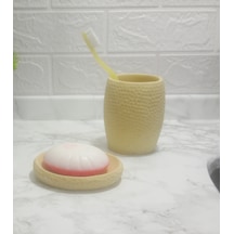 Sıa 2 Li Banyo Seti.Sarı Petek Model.Poliresin Sarı
