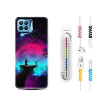 Oppo Reno 4 Lite Kılıf Kablo Koruyuculu Lost Warrior 1840 Siyah
