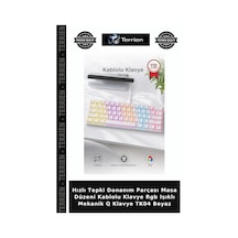 Hızlı Tepki Donanım Parçası Masa Düzeni Kablolu Klavye Rgb Işıklı Mekanik Q Klavye Tk04 Beyaz