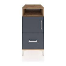 Kronos Komodin 2 Raflı Tek Çekmeceli Tek Kapaklı 44x59x96 Çam-antrasit Atlas Çam