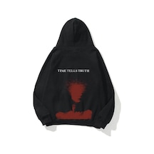 Startmore Unisex Time Tells Truth Sweatshirt Hoodie Siyah Siyah
