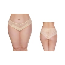 Yeşil İç Giyim Lazer Kesim Mikrodantel 2'li Set Bej - 928388035 Bej