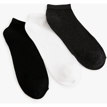 Koton 3'lü Patik Çorap Seti Çok Renkli Siyah 4sam80119aa 4SAM80119AA999