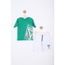 Xo Kids Erkek Çocuk Şort Alt Üst Takım 2-7 Yaş 3225 Yeşil