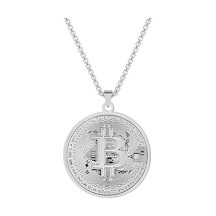 Bitcoin Btc Sanal Para Paslanmaz Çelik Kolye Kadın&erkek Çelik