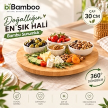 Sevora Home Sunumluk Bambu Döner 30 Cm Pizza,peynir,pasta Tabağı