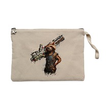 Rocket Raccoon Body Krem Clutch Astarlı Cüzdan / El Çantası Krem