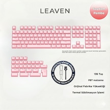Mekanik Klavye Crystal Jelly Keycaps -136 Tuşlu Kristal Jelly Yarı Saydam Oem Profil Pembe Tuş Takımı
