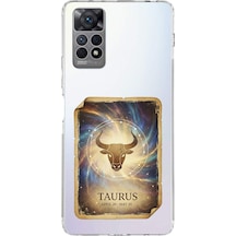 Redmi Note 12 Pro 4g İle Uyumlu Burç Kartları Boğa Tasarımlı Şeffaf Silikon Kılıf Şeffaf