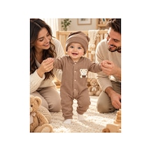 Genel Markalar Ayıcık Detaylı Kahverengi Bebek Tulum & Bere Takımı Kahverengi - 926668539 Kahverengi