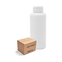 Numune Şişe Plastik Yuvarlak 500 Ml. Kilit Kapaklı 100 Adet