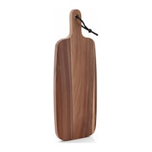 Akasya Ahşap Servis Tepsisi 45x15 Cm Uzun Ve İnce Doğal Ahşap Sunumluk Fincan, Bıçak, Baget Ekmek, Meze Ve Şarküteri Tabağı 2 Cm Kalınlık 15cm